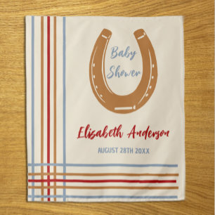 Rustic Western Horseshoe Baby Shower Tapestry