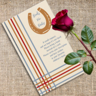 Rustic Western Horseshoe Books For Baby Enclosure Card