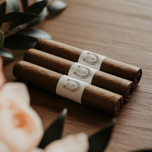 Rustic Western Horseshoe Monogram Cigar Bands Return Address Label