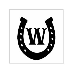 Rustic Western Horseshoe Monogram Self-inking Stamp