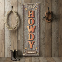 Rustic Western HOWDY Family Reunion Vert ID1318