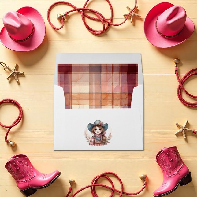 Rustic Western Little Cowgirl Baby Shower Envelope (Rustic Western Little Cowgirl Baby Shower Envelope)