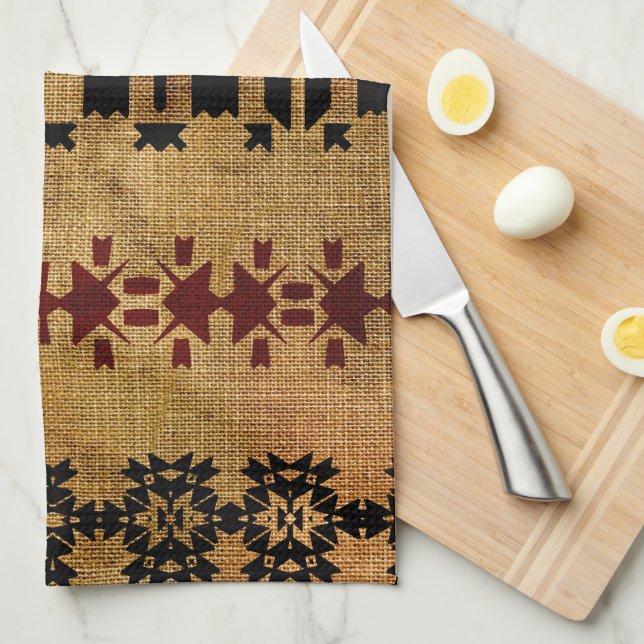 Rustic Western Mud-cloth Tea Towel (Quarter Fold)