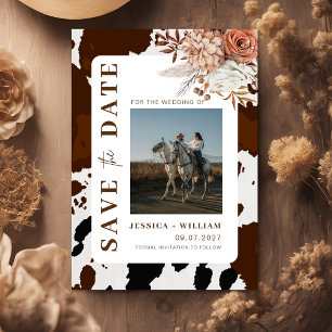 Rustic Western Photo Cowboy wedding save the date Invitation