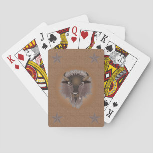 Rustic Western Plains Bison Playing Cards