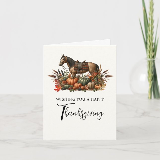 Rustic Western Pleasure Horse Thanksgiving Invitation (Front)