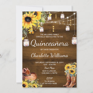 Rustic Western Quinceañera Birthday Party Invitation