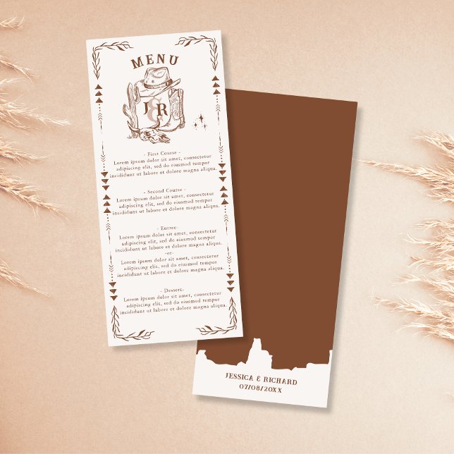 Rustic Western Ranch Farm Barn Cowboy Boots Menu (Creator Uploaded)