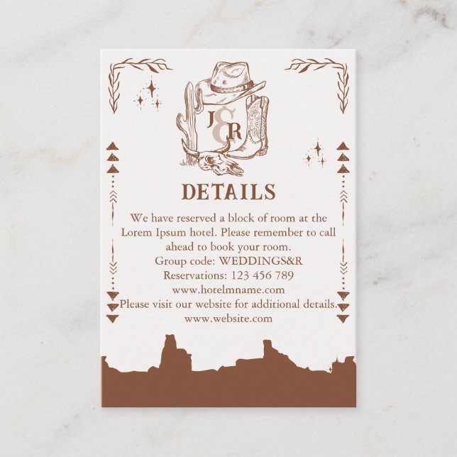 Rustic Western Ranch Farm Barn Cowboy Thank You Enclosure Card (Front)