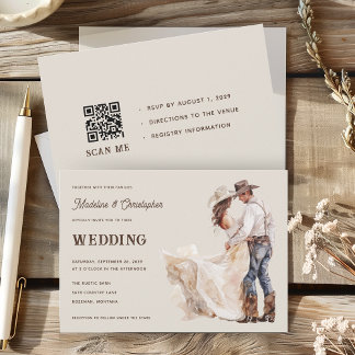 Rustic Western Ranch Wedding Invitation