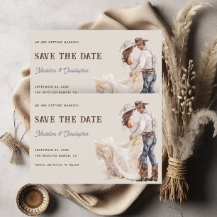 Rustic Western Ranch Wedding Save the Date Invitation