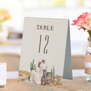 Rustic Western Ranch Wedding Table Number