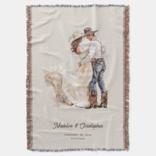 Rustic Western Ranch Wedding Throw Blanket