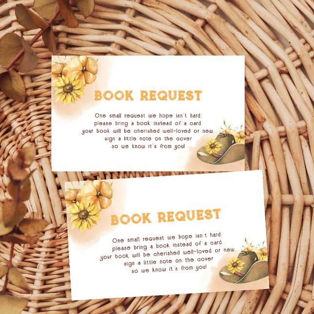 Rustic Western Rodeo Baby Shower Book Request Enclosure Card (Creator Uploaded)