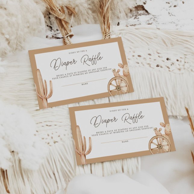 Rustic Western Rodeo Baby Shower Diaper Raffle Enclosure Card (Creator Uploaded)