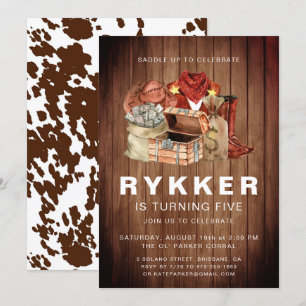 Rustic Western Rodeo Cowboy Birthday Party Invitation