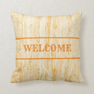 Rustic, western, rust coloured, welcome cushion