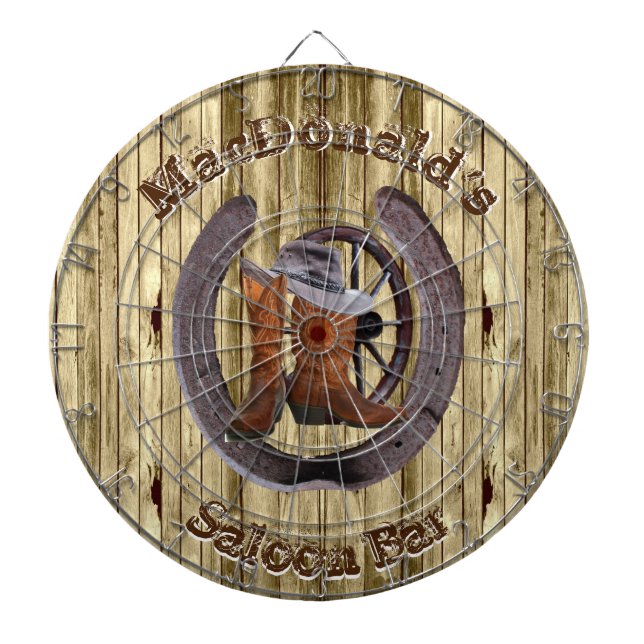 Rustic western saloon bar dartboard (Front)