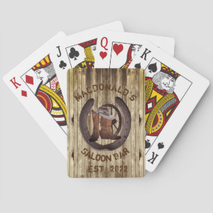 Rustic western saloon bar  playing cards