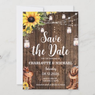 Rustic Western Save the Date Wedding Invitation