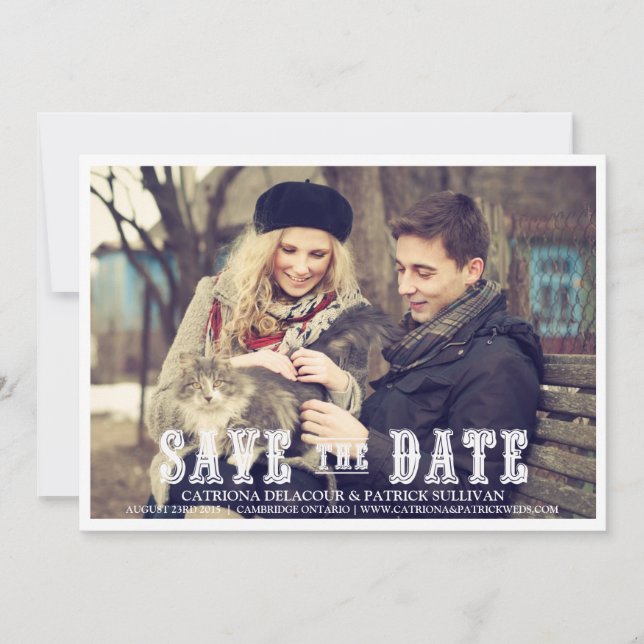 RUSTIC WESTERN SCRIPT SAVE THE DATE ANNOUNCEMENT (Front)