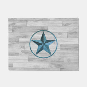 Rustic Western Style Star (Blue) Doormat