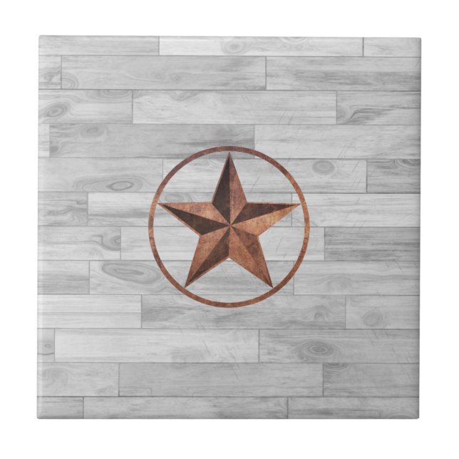 Rustic Western Style Star Ceramic Tile (Front)