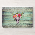 Rustic Western Turquoise Wood Deer Skull Monogram