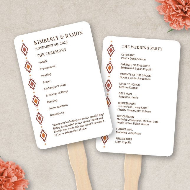 Rustic Western Wedding Fan Programs (Rustic Western Wedding Program Fan)