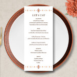 Rustic Western Wedding Menu<br><div class="desc">A rustic menu card perfect for your western or southwestern style wedding reception. Features earthy tones of terra cotta and copper. Easy to customise. See the other items in the Rustic Western Wedding Collection for a perfectly coordinated event.</div>