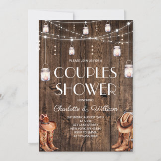 Rustic WesternCouples Shower Invitation