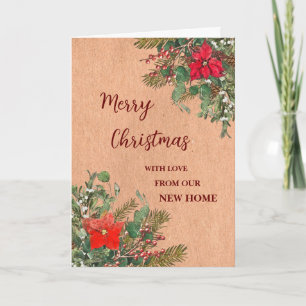 Rustic We've Moved New Address Christmas Card
