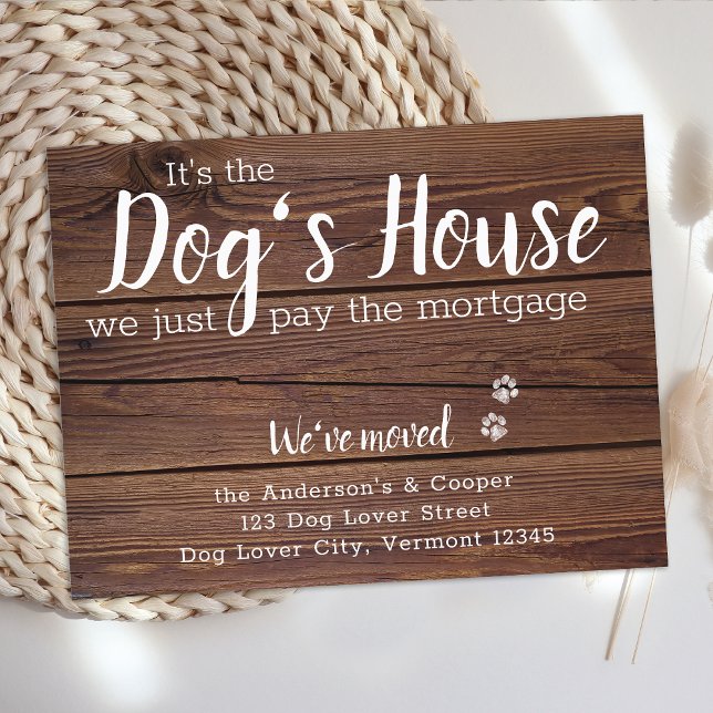 Rustic We've Moved New Address Dog Pet Moving  Announcement Postcard (Creator Uploaded)