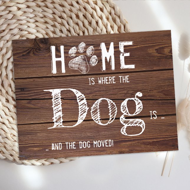 Rustic We've Moved New Address Dog Pet Moving Announcement Postcard (Creator Uploaded)