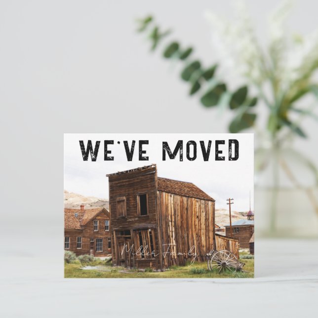 Rustic We've Moved New Address Moving Announcement Postcard (Standing Front)