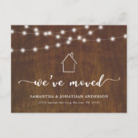 Rustic We've Moved New Address Postcard