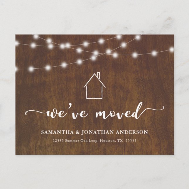 Rustic We've Moved New Address Postcard (Front)