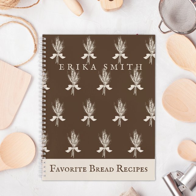Rustic Wheat Pattern Favourite Bread Recipes Notebook (Creator Uploaded)