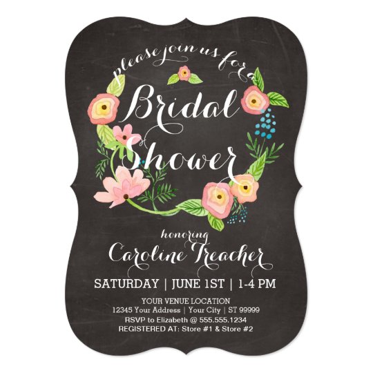Rustic Whimsical Granny Chic Hipster Chalkboard Card