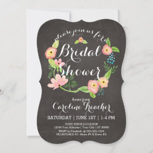 Rustic Whimsical Granny Chic Hipster Chalkboard Invitation
