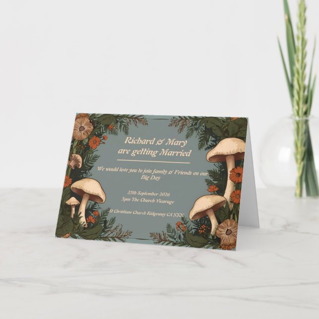Rustic Whimsy: A Natural Elegance Wedding Invitation (Front)
