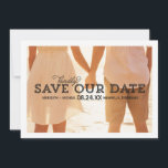 Rustic Whimsy | Photo Save the Date<br><div class="desc">This rustic,  whimsical save the date postcard features the text "Kindly save our date" in the middle of the card,  overlaying a large photo. Customise with your wedding details and favourite photo. Additional photos and text can be added to the back of the card.</div>