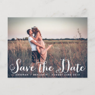 Rustic Whimsy Photo Save the Date Postcard