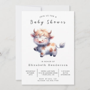 Rustic Whimsy Stylish Cow Baby Shower Invitation