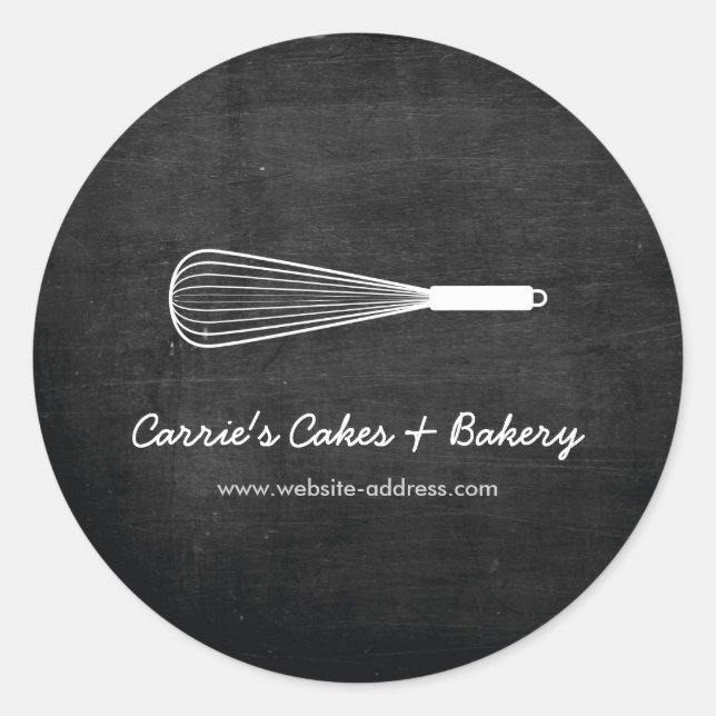 Rustic Whisk Logo Bakery, Catering Stickers (Front)
