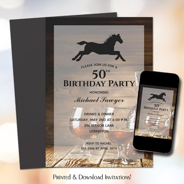 Rustic Whiskey 50th Birthday Party Invitation (Creator Uploaded)