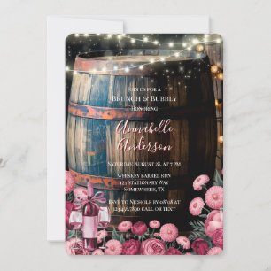 Rustic Whiskey Barrel Brunch and Bubbly Invitation