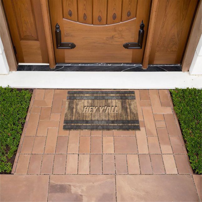 Rustic Whiskey Keg Custom Doormat (Outdoor)
