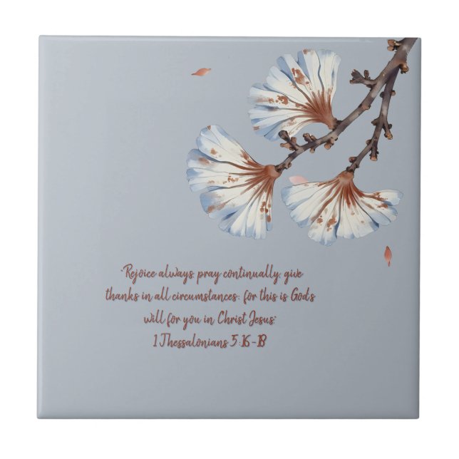 Rustic Whispering Petals Ceramic Tile (Front)