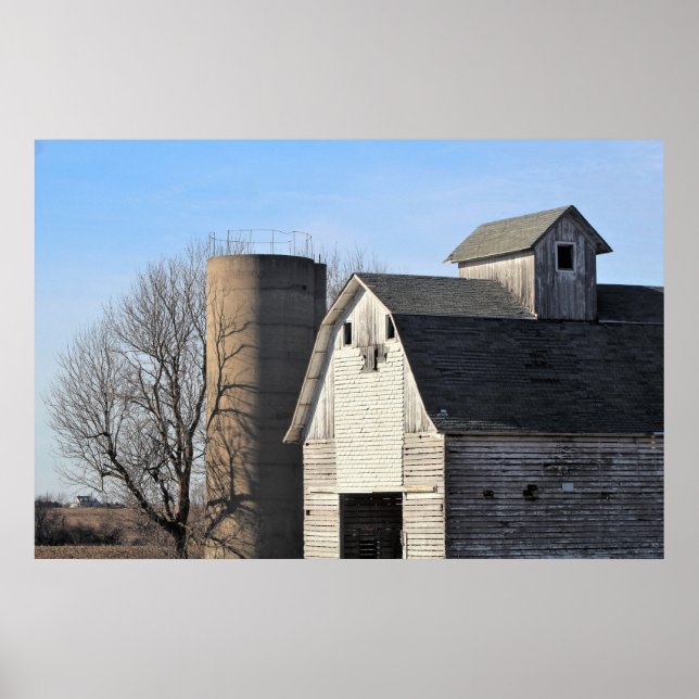 Rustic White Barn Photo Poster (Front)
